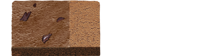 ダークチョコビッツ入りチョコレート+ミルクチョコレート(チョコレートスポンジ)