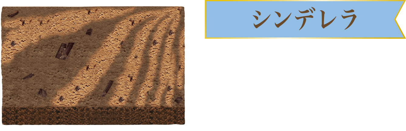 シンデレラ ダークチョコビッツ入りチョコレート×チョップドチョコレート（チョコレートスポンジ）