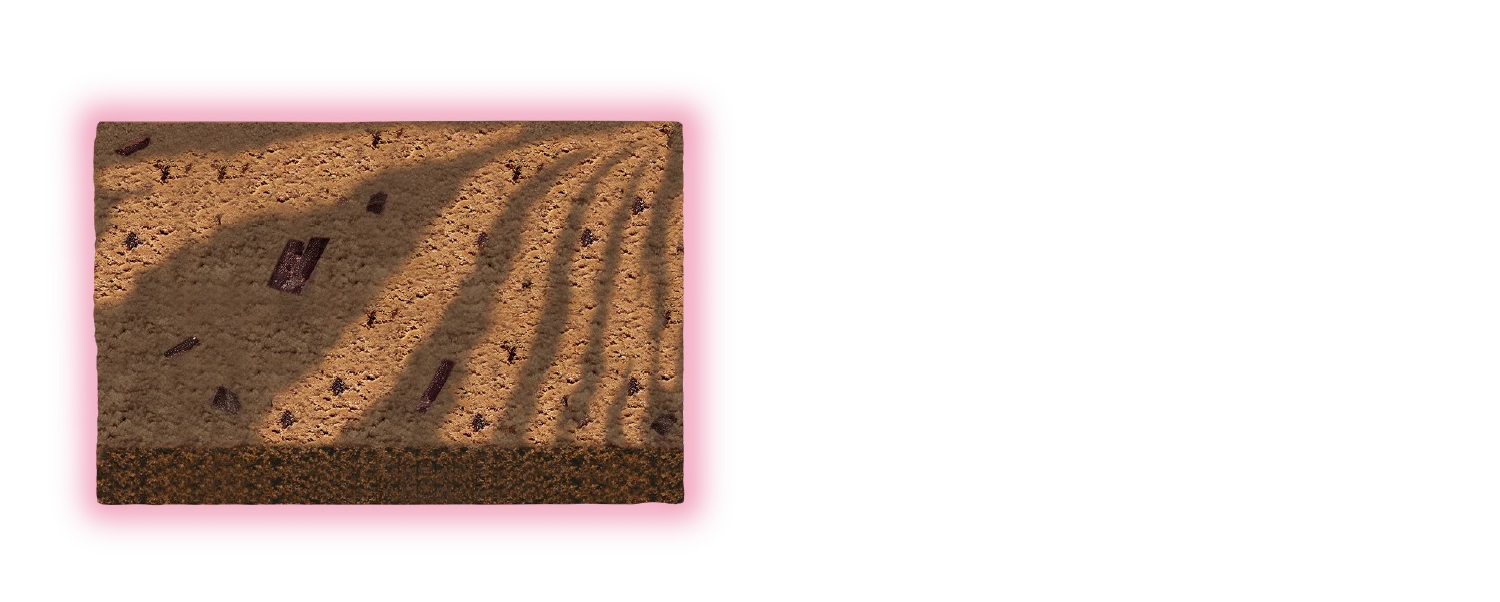 ダークチョコビッツ入りチョコレート×チョップドチョコレート（チョコレートスポンジ）