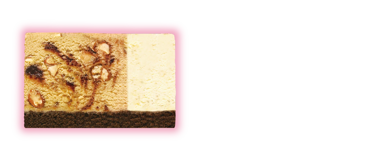 ジャモカアーモンドファッジ＋バニラ（チョコレートスポンジ）