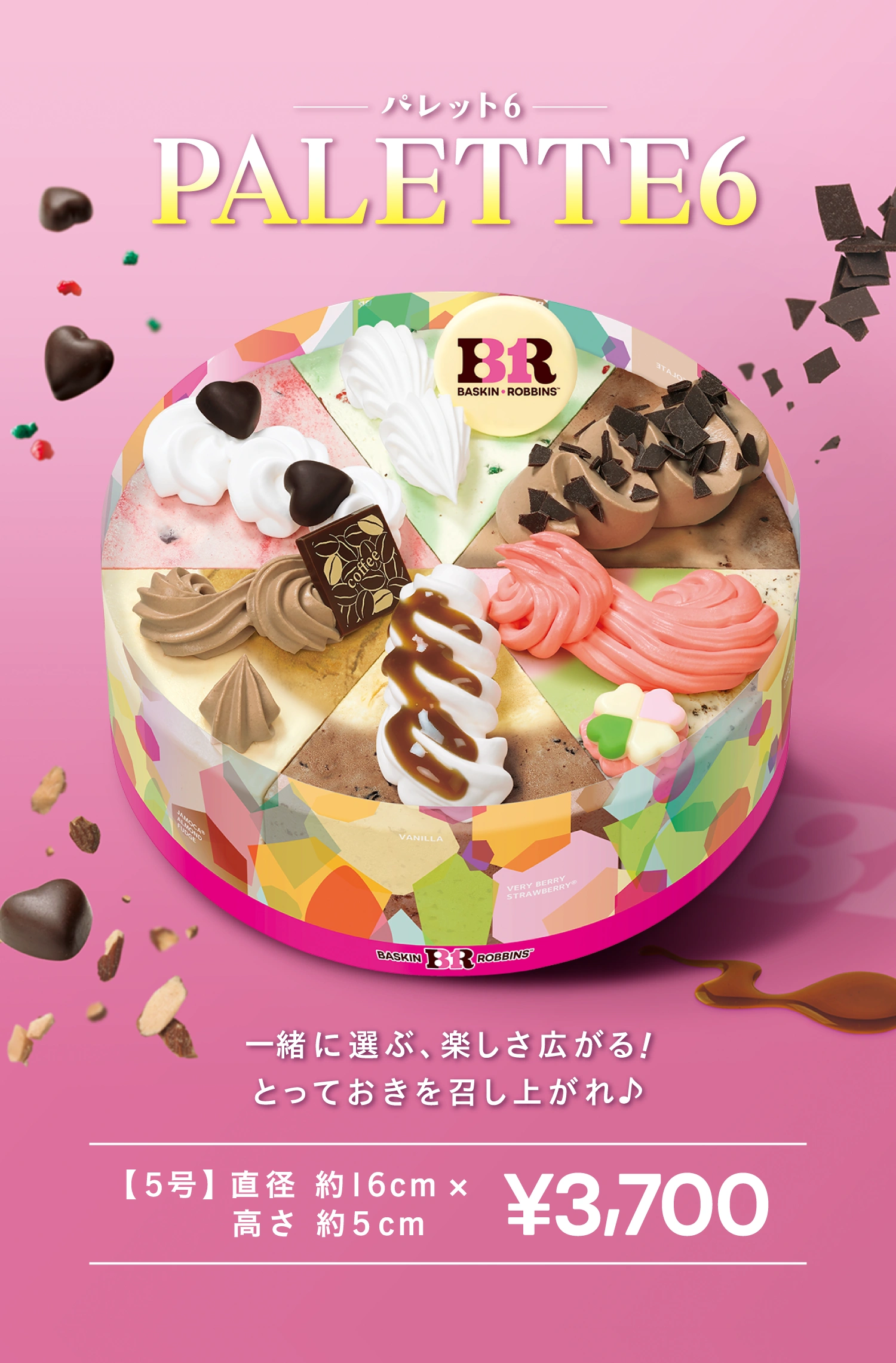 一緒に選ぶ、楽しさ広がる！とっておきを召し上がれ♪ 【５号】直径約16cm×高さ約5cm ¥3,700