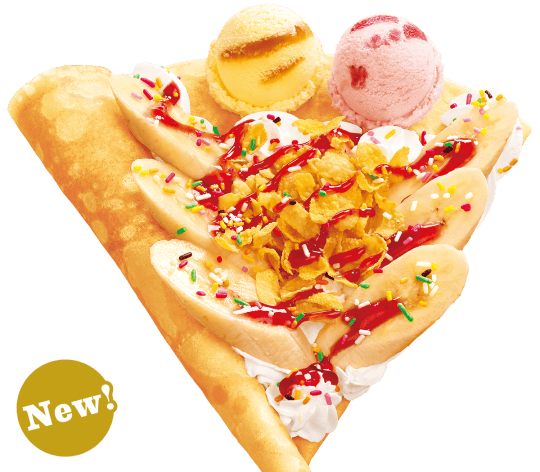 カラフル苺バナナパフェ＆アイスクリーム