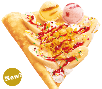 カラフル苺バナナパフェ＆アイスクリーム